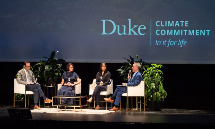 Brian Murray hosting student panel at Duke Climate Commitment launch