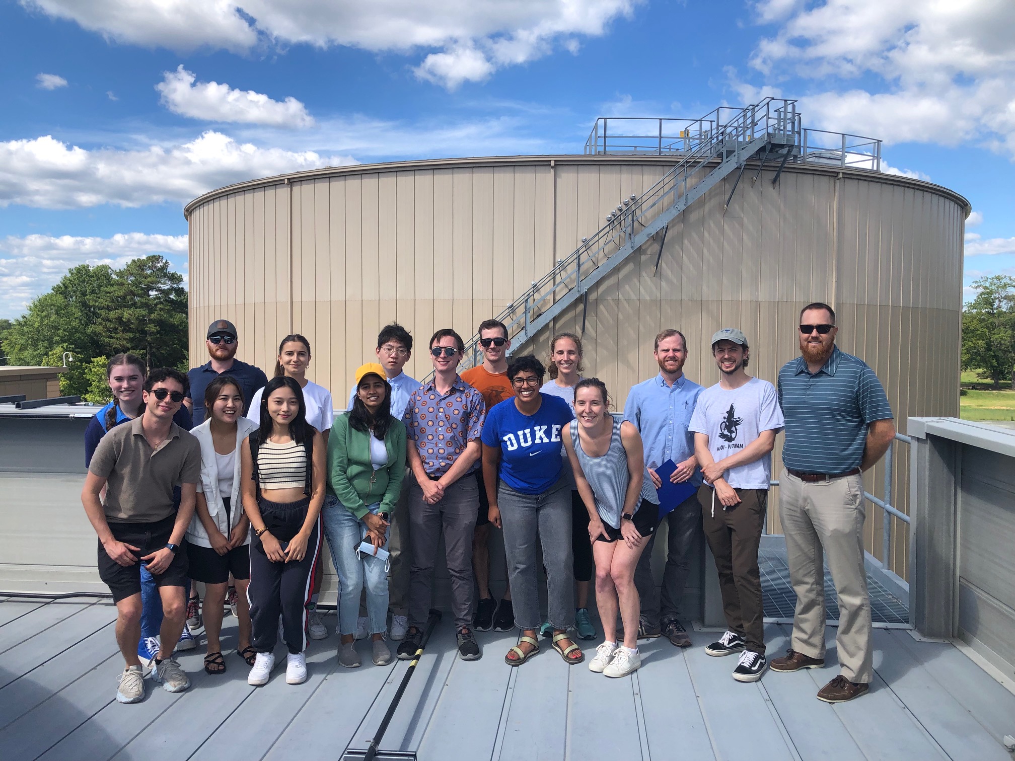 Group shot of Duke University students after touring Central Campus Chiller Plant #3