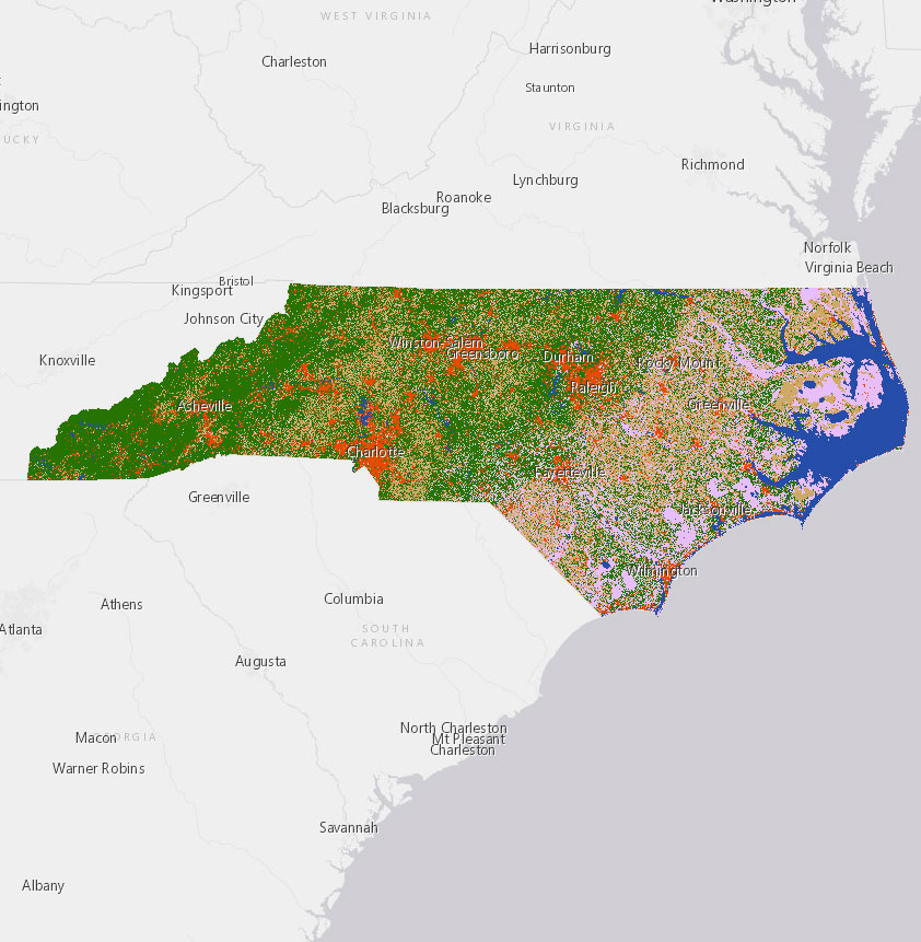 North Carolina land map
