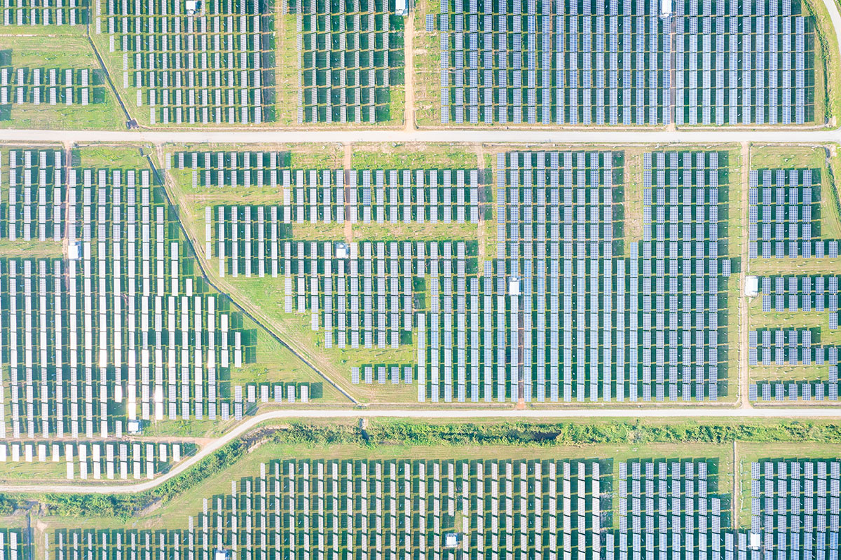 Solar farm field